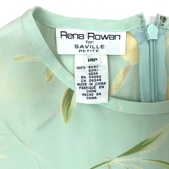 Vintage 100% Silk Maxi Floral Romantic Cottagecore Dress By Rena Rowan Sz 14P - Picture 4 of 16